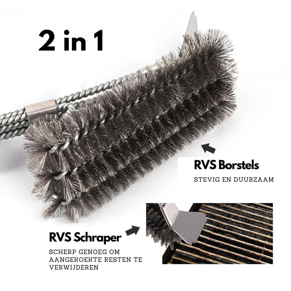 Gohh Brosse Pour Barbecue Avec Grattoir - Brosse De Nettoyage - Grattoir Pour Barbecue Avec Sac De Rangement Pratique 2 En 1 6 Gohh Brosse Pour Barbecue Avec Grattoir - Brosse De Nettoyage - Grattoir Pour Barbecue Avec Sac De Rangement Pratique 2 En 1 – Image 4