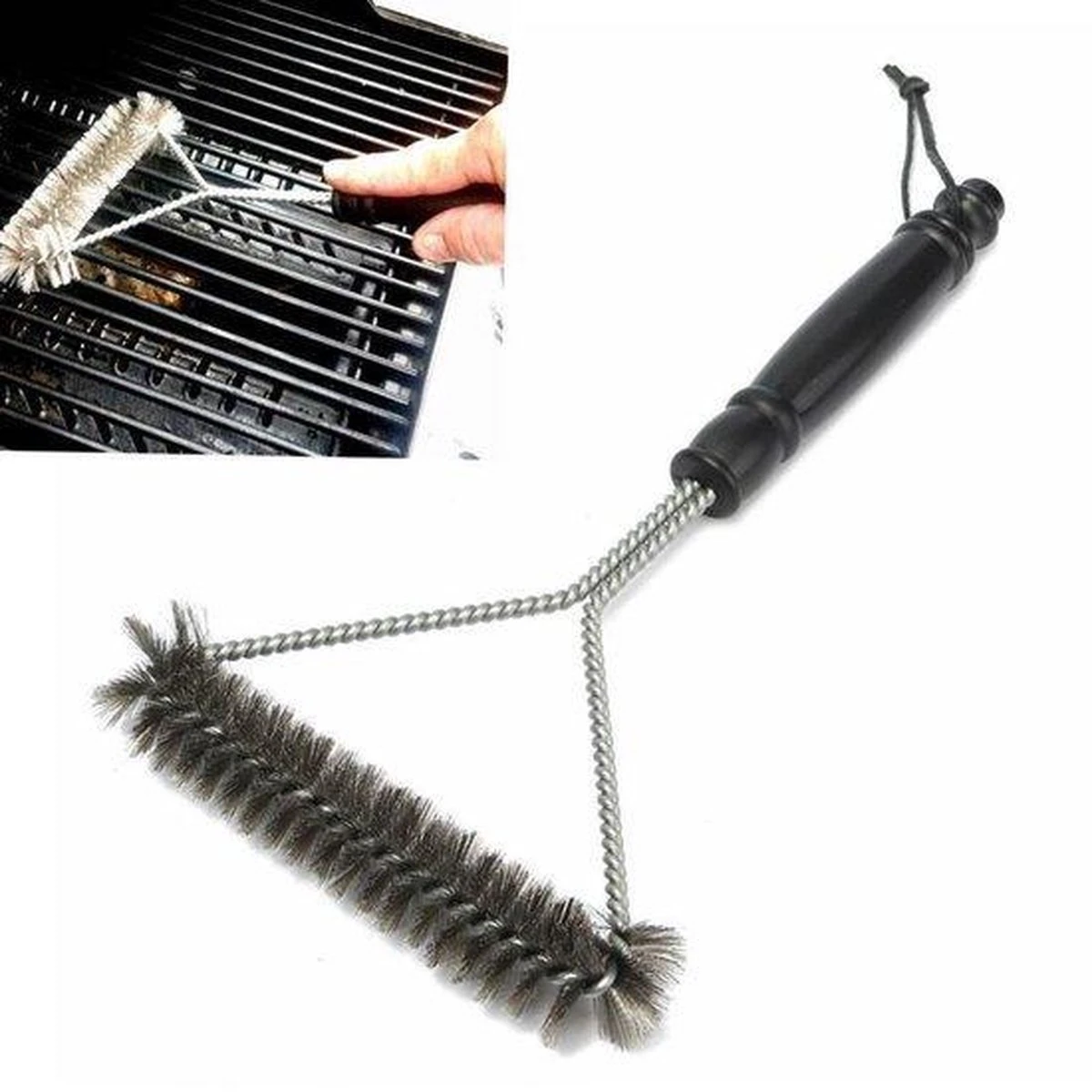 Brosse De Nettoyage Pour Barbecue En Métal 31 Cm De Long 17 Cm De Large / La Vraie Avec Cordon De Suspension 3 Brosse De Nettoyage Pour Barbecue En Métal 31 Cm De Long 17 Cm De Large / La Vraie Avec Cordon De Suspension