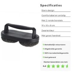 Cheqo® BBQ Brush - Brosse à Barbecue - Brosse De Nettoyage - Grattoir - Indispensable - Manche Groot - 2 Brosses Rondes - 19x10x8cm -Magasin D'Accessoires Pour Barbecue 1200x1200 909
