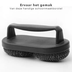 Cheqo® BBQ Brush - Brosse à Barbecue - Brosse De Nettoyage - Grattoir - Indispensable - Manche Groot - 2 Brosses Rondes - 19x10x8cm -Magasin D'Accessoires Pour Barbecue 1200x1200 911