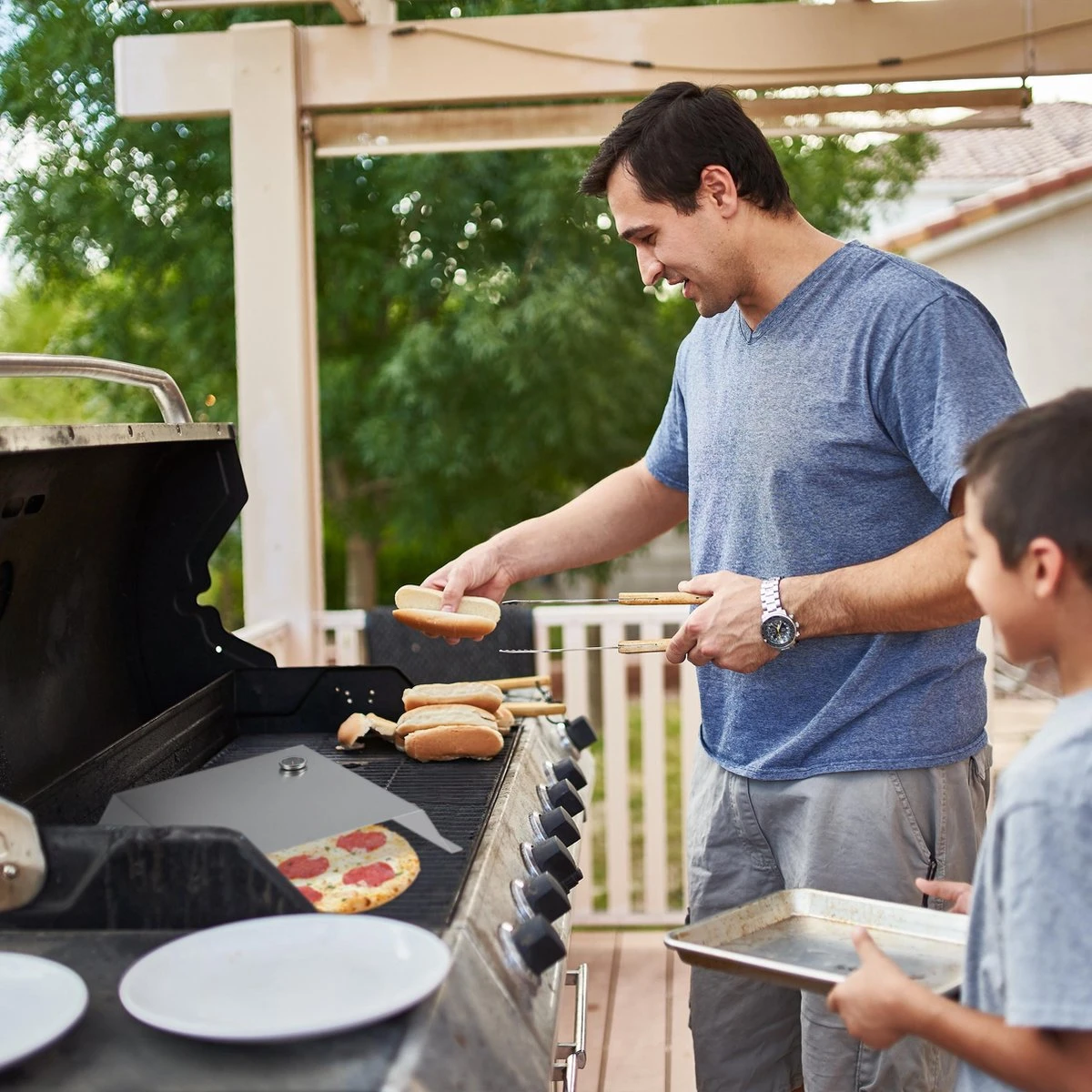 Relaxdays BBQ Dôme à Pizza En Acier Inoxydable - Couvercle à Pizza Barbecue - Boîte à Pizza - Accessoire De Gril 7 Relaxdays BBQ Dôme à Pizza En Acier Inoxydable - Couvercle à Pizza Barbecue - Boîte à Pizza - Accessoire De Gril – Image 5