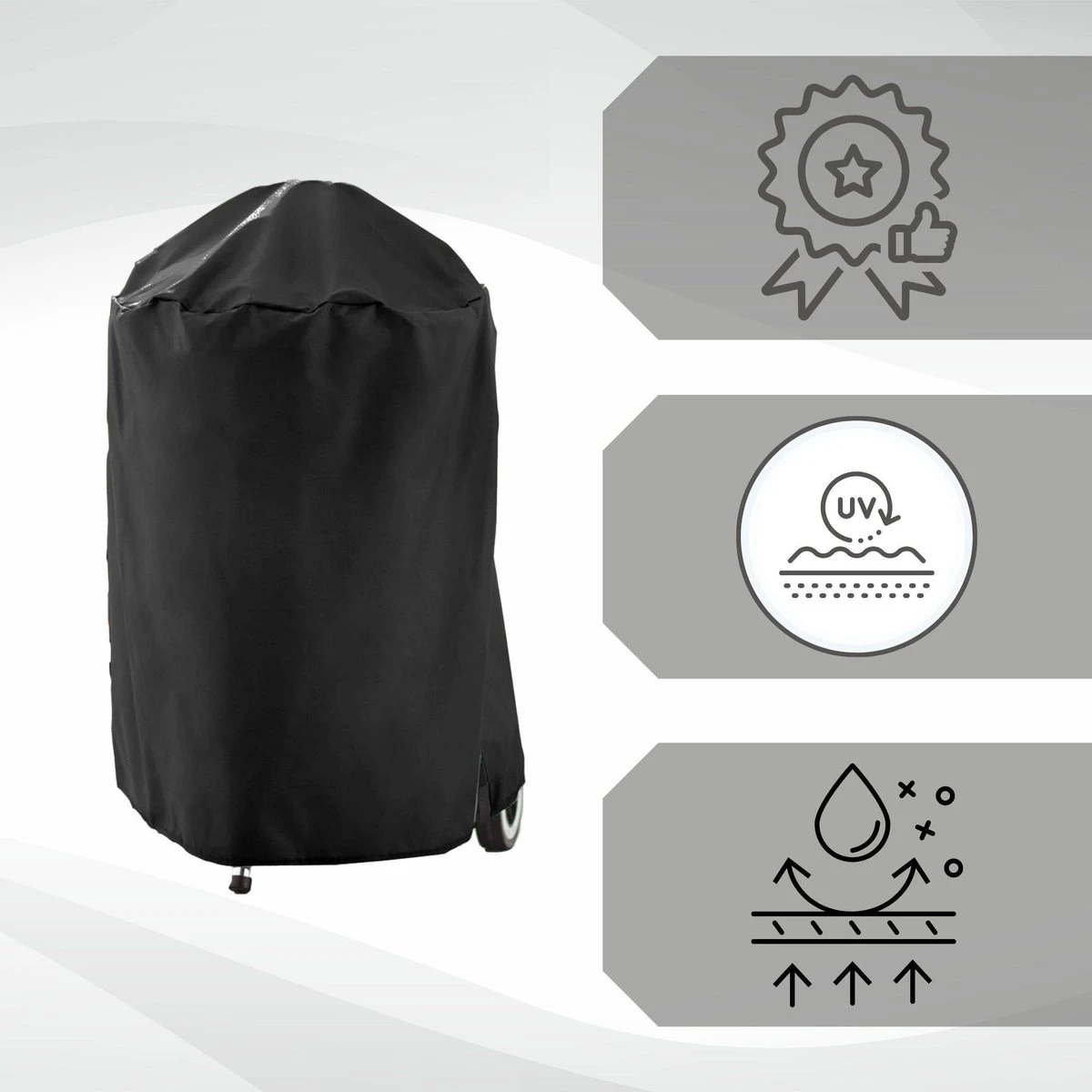 Housse Pour Barbecue Pro Garden - Rond - 70 X 80 Cm - Housse Pour Barbecue - Housse Pour Barbecue En Boule - Noir 7 Housse Pour Barbecue Pro Garden - Rond - 70 X 80 Cm - Housse Pour Barbecue - Housse Pour Barbecue En Boule - Noir – Image 5