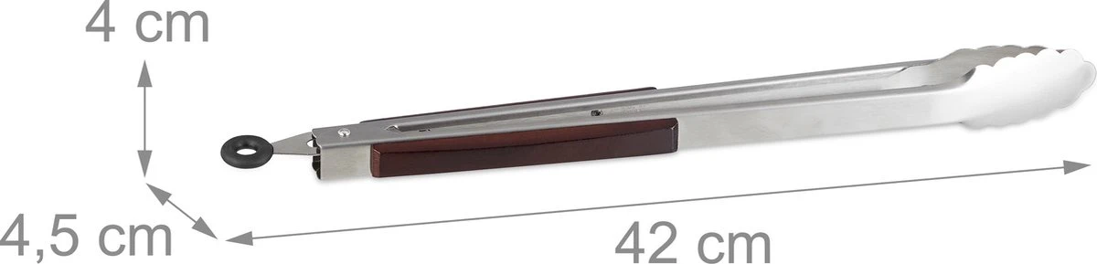 Relaxdays 3 X Pinces De Cuisine En Acier Inoxydable - Pinces Pour Barbecue - Manche En Bois - Pinces De Service - Pinces à Grill - 38 Cm 4 Relaxdays 3 X Pinces De Cuisine En Acier Inoxydable - Pinces Pour Barbecue - Manche En Bois - Pinces De Service - Pinces à Grill - 38 Cm – Image 2