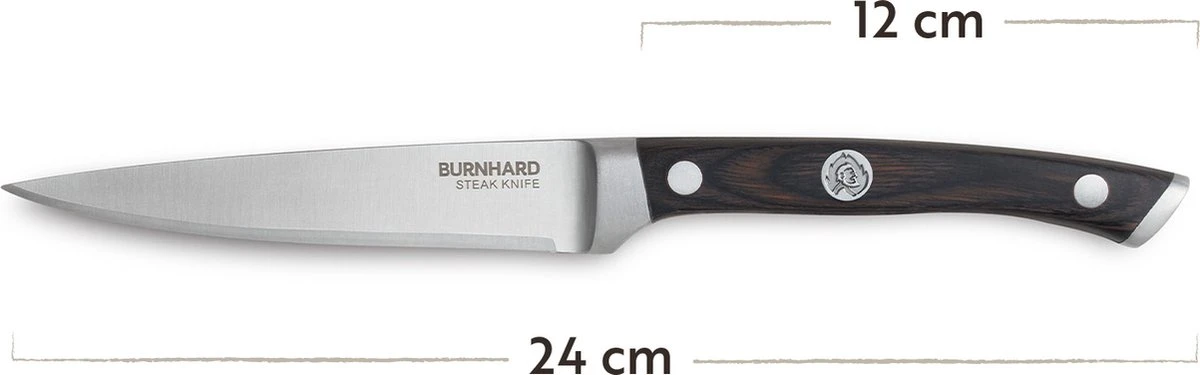 Burnhard Couteau Avec Manche En Bois Pakka Couteaux à Steak 4 Pièces 4 Burnhard Couteau Avec Manche En Bois Pakka Couteaux à Steak 4 Pièces – Image 2