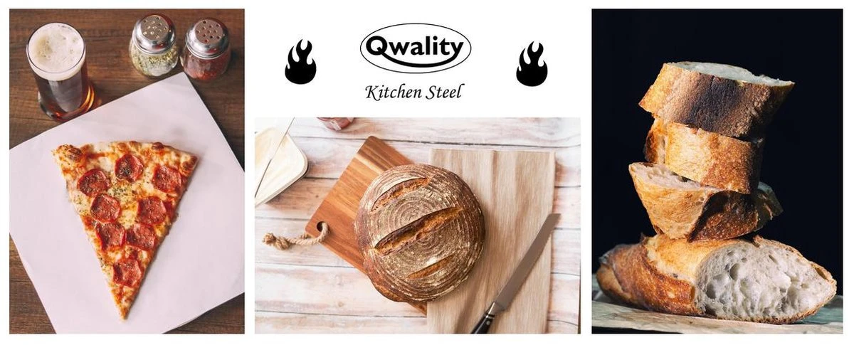 Ensemble De Pierre à Pizza En Acier PRO - Pelle à Pizza Incluse - Pierre à Pizza - Pain De Cuisson - Acier De Cuisine Par Qwality 6 Ensemble De Pierre à Pizza En Acier PRO - Pelle à Pizza Incluse - Pierre à Pizza - Pain De Cuisson - Acier De Cuisine Par Qwality – Image 4