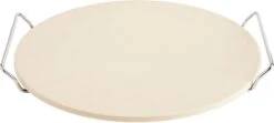 Pierre à Pizza Nonna Ø30,5 Avec Grille De Service En Acier Inoxydable - Plaque à Pizza En Pierre / Plaque De Four (11 Mm D'épaisseur) Pour Four Et Barbecue (BBQ) - Maximum 600 Degrés Celsius -Magasin D'Accessoires Pour Barbecue 1200x538