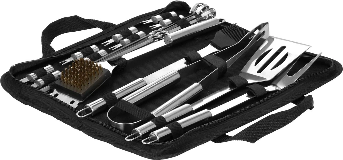 Accessoires Pour BBQ Springos | Outils De Barbecue| Set De 20 Pièces | Y Compris Sac De Transport De Luxe | Acier Inoxydable 9 Accessoires Pour BBQ Springos | Outils De Barbecue| Set De 20 Pièces | Y Compris Sac De Transport De Luxe | Acier Inoxydable – Image 7