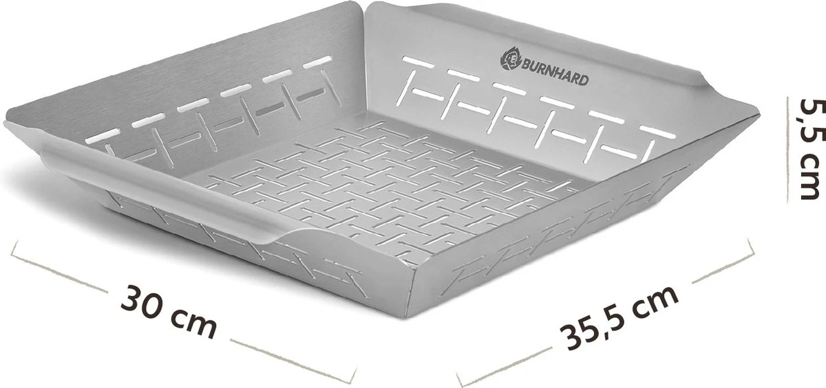 Burnhard Panier Grill Pour BBQ - Panier Grill 35,5x30x5,5 Cm 11 Burnhard Panier Grill Pour BBQ - Panier Grill 35,5x30x5,5 Cm – Image 9