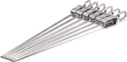 Brochettes De Gril En Acier Inoxydable, Brochettes De Shashlik Robustes Avec Gâchette, 6 X Longues Brochettes