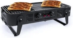 Barbecue à Gaz - Barbecue à Gaz Pliable Zinaps Barbecue à Gaz à 2 Brûleurs Avec Pliage De 3,3 KW à Emporter Avec Sac De Transport Pour Pique-niques, Balcons Et Plus Pour Cartouches De Gaz Normales 5 Kg Et 11 Kg - (WK 02124)