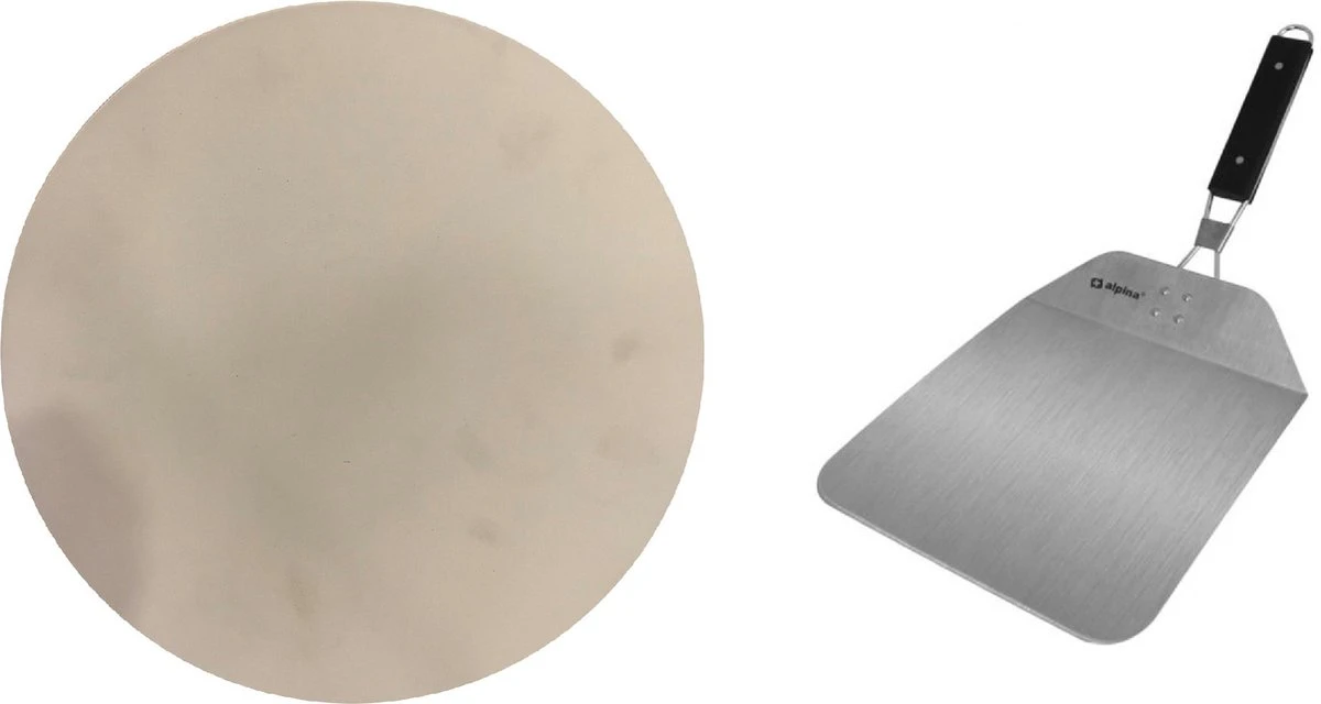 Pierre à Pizza En Céramique Pour Le Barbecue 36 Cm - Avec Pelle à Pizza En Acier Inoxydable Pliante 25 Cm - Pierre à Pizza Pour BBQ/ Four 3 Pierre à Pizza En Céramique Pour Le Barbecue 36 Cm - Avec Pelle à Pizza En Acier Inoxydable Pliante 25 Cm - Pierre à Pizza Pour BBQ/ Four