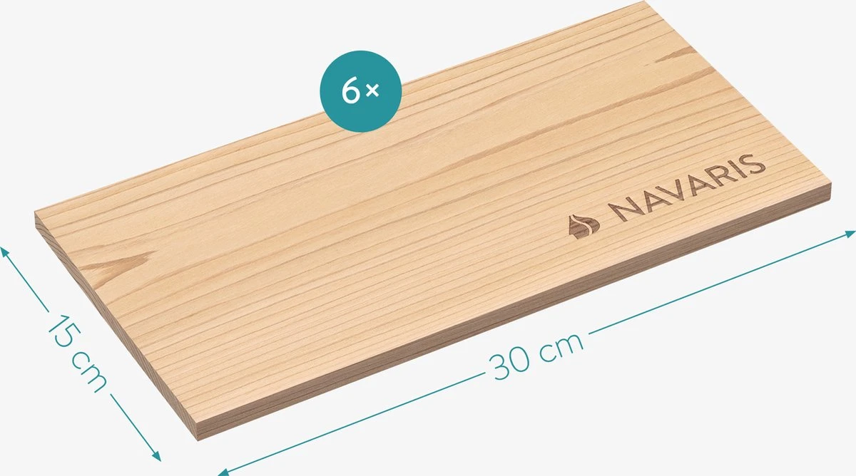 Navaris 6x Bois à Fumer Pour Barbecue - Set De 6 Planches à Fumer En Bois - 30x15 Cm - En Bois De Cèdre 8 Navaris 6x Bois à Fumer Pour Barbecue - Set De 6 Planches à Fumer En Bois - 30x15 Cm - En Bois De Cèdre – Image 6