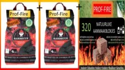 2 Sacs De Briquettes De Noix De Coco Professionnelles (2 X 3 Kg) + 1 Sac D'allume-feu 300 Pièces