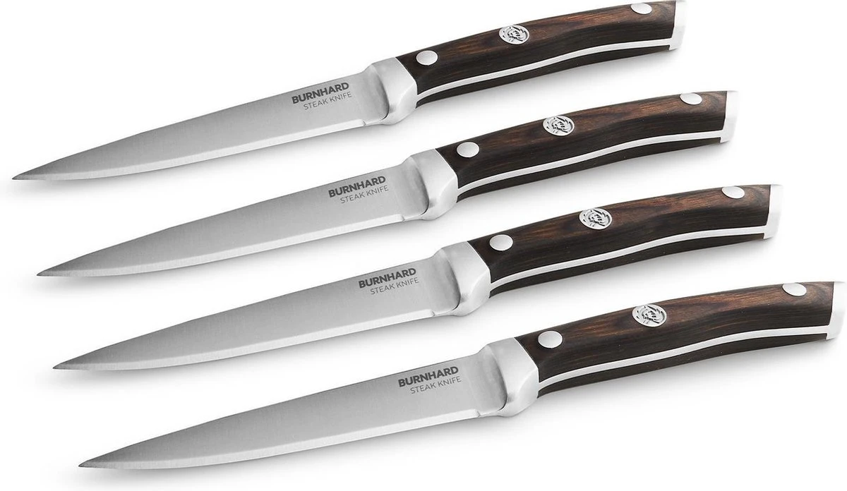 Burnhard Couteau Avec Manche En Bois Pakka Couteaux à Steak 4 Pièces 8 Burnhard Couteau Avec Manche En Bois Pakka Couteaux à Steak 4 Pièces – Image 6