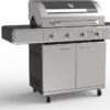 Paralux - Barbecue à Gaz 4 Brûleurs - Acier Inoxydable Avec Grilles En Fonte - Incl. Brûleur Latéral Et Plaque De Cuisson En Fonte