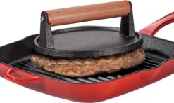 Küchenprofi BBQ, Gril Presse, Diamètre : 18 Cm, Fonte, Manche Palissandre Objecteur De Viande -Magasin D'Accessoires Pour Barbecue 1200x714