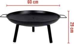 Brasero Pour BBQ - Panier à Feu Extérieur - Cheminée De Patio - Avec Poignées - 60 X 29 CM - Acier - Zwart - Avec Grilles Pour Le BBQ - Barbecue -Magasin D'Accessoires Pour Barbecue 1200x724