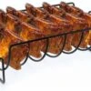 WiseGoods Premium BBQ Spareribs Rack - Rack - Grill - Grill - Accessoires De Vêtements Pour Bébé De Barbecue - Été - Tools De Cuisine - Outil De Four - Acier Inoxydable - Zwart