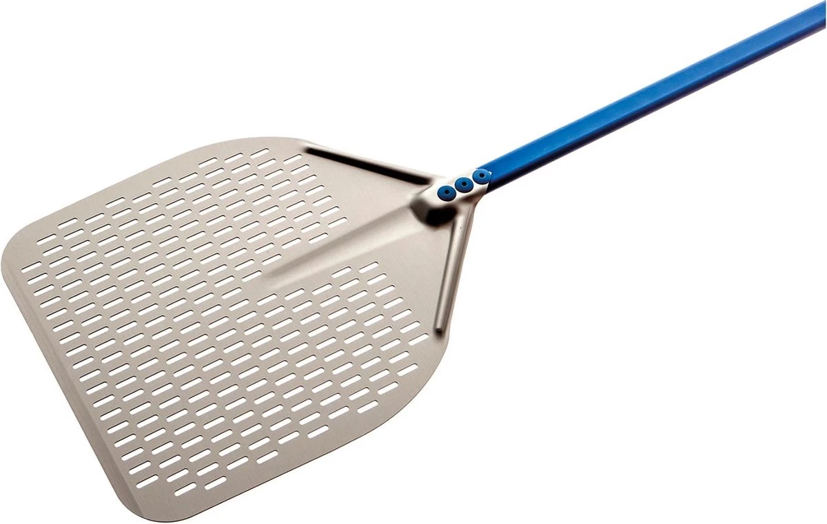 Pelle à Pizza - 33 X 33 Cm - Perforée - Manche : 60 Cm - Aluminium Anodisé) 3 Pelle à Pizza - 33 X 33 Cm - Perforée - Manche : 60 Cm - Aluminium Anodisé)