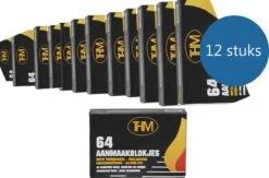 12X Allume-feu Pour Barbecue - Allume-feu Pour BBQ - Allume-feu THM Paraffine Blanche - 64 Pièces - Achat Allume-feu - Allume-feu Blanc