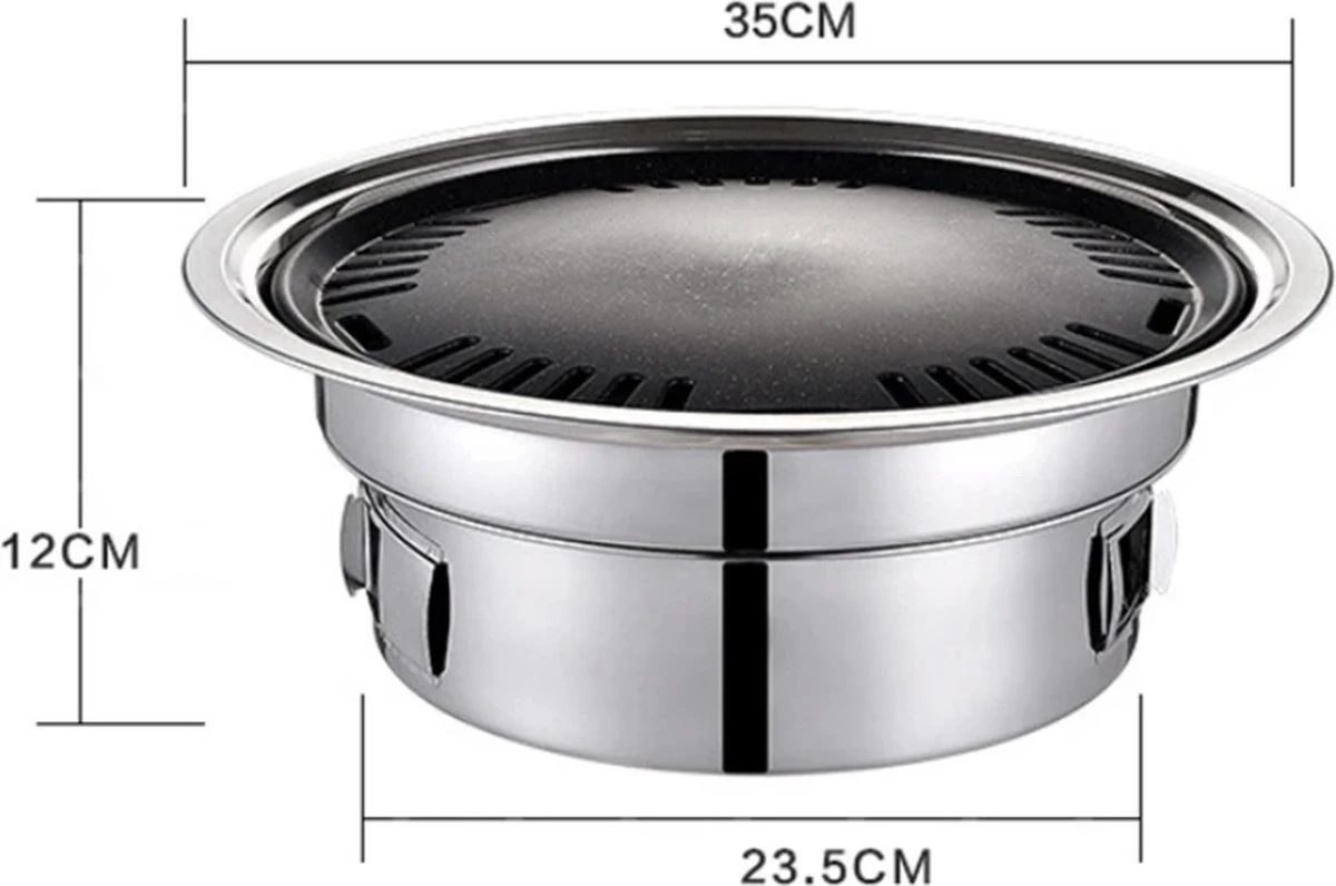 BBQ Coréen Portable - Charbon De Bois - Ustensiles De Cuisson - Revêtement Antiadhésif En Acier Inoxydable - Poêle à Charbon Portable Avec Plaque Chauffante - BBQ De Camping En Plein Air 4 BBQ Coréen Portable - Charbon De Bois - Ustensiles De Cuisson - Revêtement Antiadhésif En Acier Inoxydable - Poêle à Charbon Portable Avec Plaque Chauffante - BBQ De Camping En Plein Air – Image 2