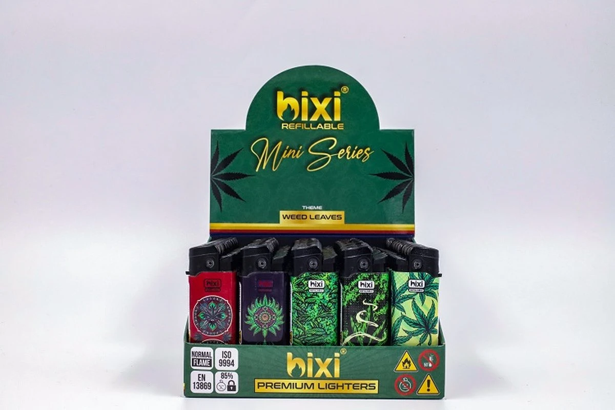 Bixi Mini 'Weed Leaves' - Briquet Climatiquement Neutre - Briquet - Briquet - Beau Design - Design - Bixi - Le Briquet Climatiquement Neutre - 50 Pièces/présentoir 3 Bixi Mini 'Weed Leaves' - Briquet Climatiquement Neutre - Briquet - Briquet - Beau Design - Design - Bixi - Le Briquet Climatiquement Neutre - 50 Pièces/présentoir