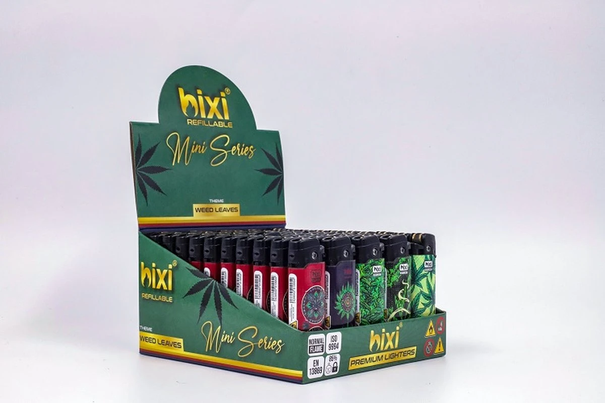 Bixi Mini 'Weed Leaves' - Briquet Climatiquement Neutre - Briquet - Briquet - Beau Design - Design - Bixi - Le Briquet Climatiquement Neutre - 50 Pièces/présentoir 4 Bixi Mini 'Weed Leaves' - Briquet Climatiquement Neutre - Briquet - Briquet - Beau Design - Design - Bixi - Le Briquet Climatiquement Neutre - 50 Pièces/présentoir – Image 2