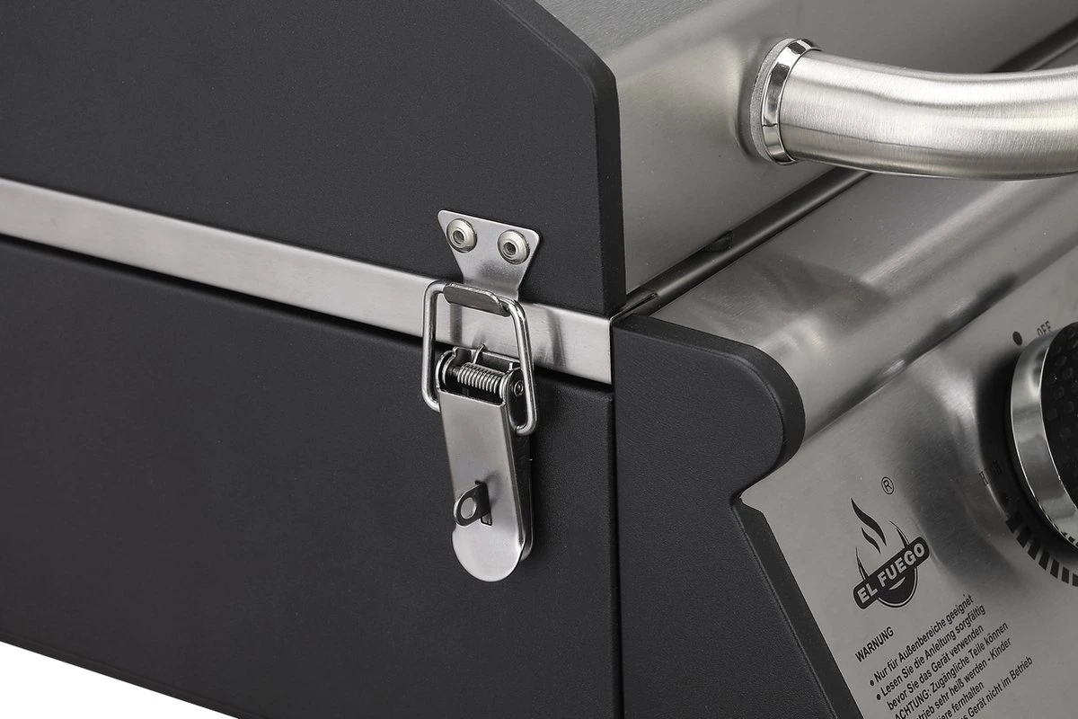 Barbecue à Gaz De Table El Fuego Jesolo - Barbecue Portable - Barbecue De Camping - Acier Inoxydable - Avec Fenêtre De Visualisation - Tuyau De Gaz Inclus 6 Barbecue à Gaz De Table El Fuego Jesolo - Barbecue Portable - Barbecue De Camping - Acier Inoxydable - Avec Fenêtre De Visualisation - Tuyau De Gaz Inclus – Image 4
