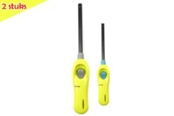 Briquet Avec Protection Enfant - Briquet Barbecue - Paquet De 2x Briquets BBQ Rechargeables| Une Qualité |Protection Enfant/Sécurité Enfant |2x Vert| 26 Cm Et 21 Cm