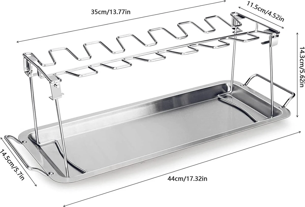 Doodadeals® | Poussin Grillé De Premium Supérieure | ACIER INOXYDABLE | Pour 12 Pilons De Kip | Marinade Et Plat De Service 6 Doodadeals® | Poussin Grillé De Premium Supérieure | ACIER INOXYDABLE | Pour 12 Pilons De Kip | Marinade Et Plat De Service – Image 4