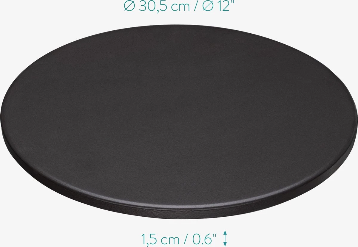 Navaris XL Pour Four Et Barbecue - Assiette à Pizza Ronde � 30,5 Cm - Pierre à Pain - Céramique émaillée - Zwart 6 Navaris XL Pour Four Et Barbecue - Assiette à Pizza Ronde � 30,5 Cm - Pierre à Pain - Céramique émaillée - Zwart – Image 4