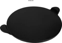 Pierre à Pizza Krumble Avec Poignées Fixes - Pour BBQ & Four - Plaque à Pizza - Pierre à Pizza - Ronde - Brique - Pour Barbecue Et Four - Céramique - Zwart - Diamètre 33 Cm -Magasin D'Accessoires Pour Barbecue 1200x831