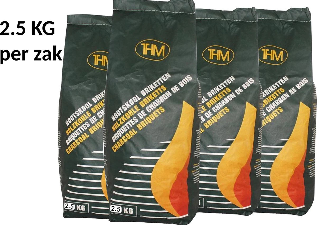 4X Briquettes De Charbon De 2,5 KG - 4 Sacs De Briquettes De Charbon - Barbecue - BBQ - 4 Pièces - Total 10 KG 3 4X Briquettes De Charbon De 2,5 KG - 4 Sacs De Briquettes De Charbon - Barbecue - BBQ - 4 Pièces - Total 10 KG