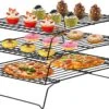 Grille De Refroidissement à 3 Niveaux, Grille à Gâteaux Empilable, Droitier, Avec Revêtement Antiadhésif, Surface De Refroidissement Extra Large Et Refroidissement Rapide, 40 X 25 Cm, 3 Niveaux -Magasin D'Accessoires Pour Barbecue 1200x852
