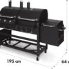Klarstein Kingsville Double - Combi Fumoir à Charbon & Barbecue à Gaz 13,5kW - 3+1 Brûleurs - 2 Surfaces De Barbecue En Fonte -Magasin D'Accessoires Pour Barbecue 1200x870