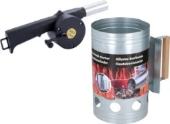 Briquettes Pour BBQ /allume-charbon Avec Manche En Bois 27 Cm - Avec Souffleur/ventilateur/ventilateur Pour BBQ Noir 30 Cm