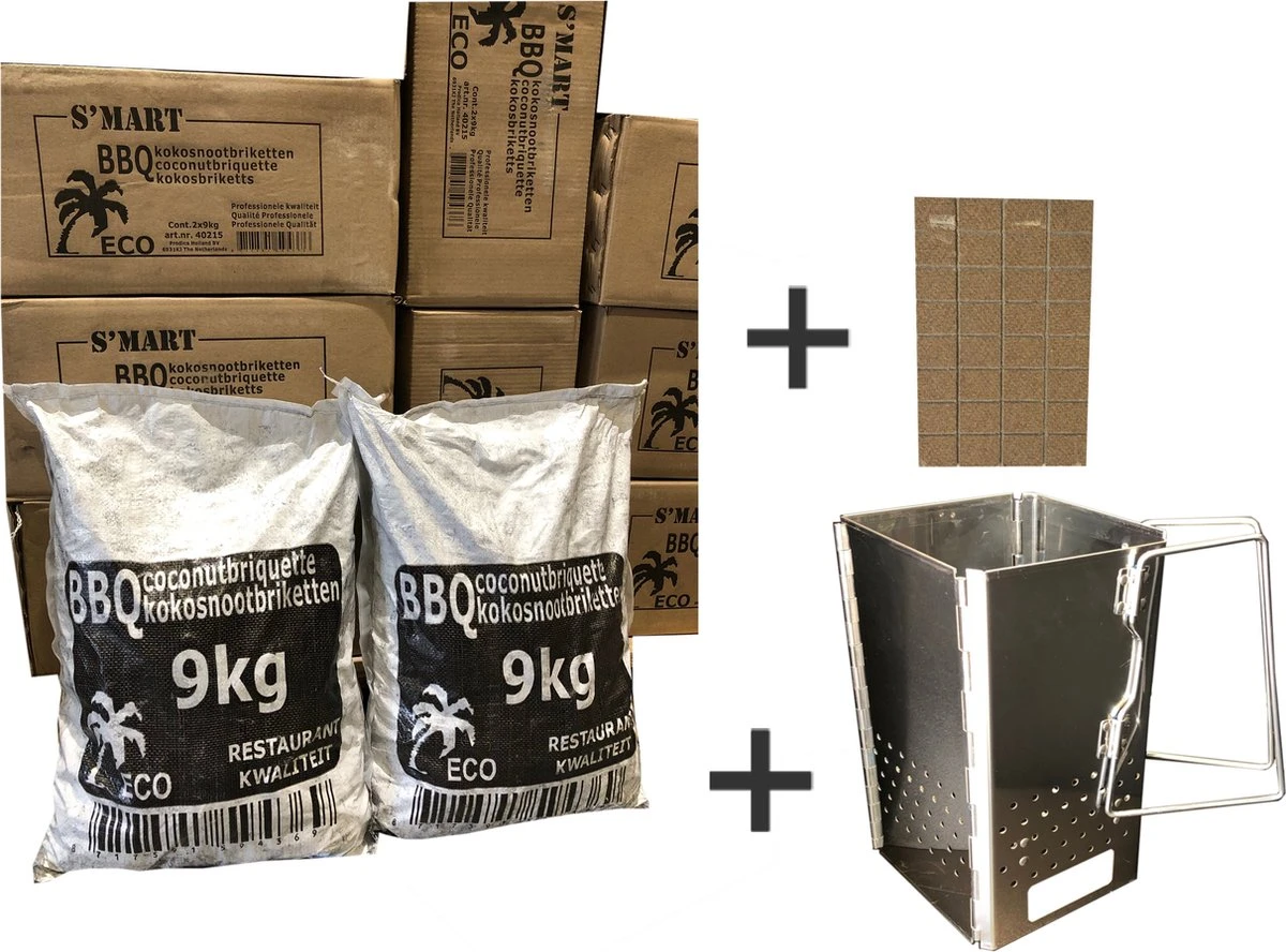 Briquettes De Noix De Coco 2x9kg S'MART + Allume-feu Gratuits + Allume-feu Pliable, Emballage Avantageux, S'MART, Briquettes De Coco, Briquettes De Noix De Coco Avec Allume-feu Gratuits Et Allume-feu Pliant 3 Briquettes De Noix De Coco 2x9kg S'MART + Allume-feu Gratuits + Allume-feu Pliable, Emballage Avantageux, S'MART, Briquettes De Coco, Briquettes De Noix De Coco Avec Allume-feu Gratuits Et Allume-feu Pliant