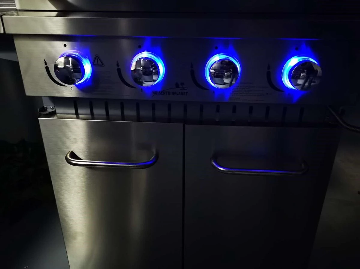 Paralux Barbecue à Gaz Cuisine D'Extérieur - 4 Brûleurs - Incl. Brûleur Latéral - Évier + Robinet - Grille En Fonte - Eclairage LED 7 Paralux Barbecue à Gaz Cuisine D'Extérieur - 4 Brûleurs - Incl. Brûleur Latéral - Évier + Robinet - Grille En Fonte - Eclairage LED – Image 5