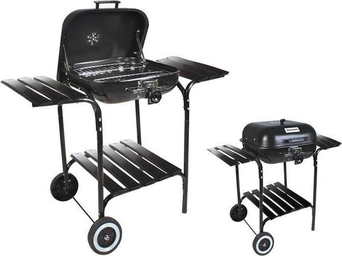 Grand BBQ à Charbon De Bois Mobile Avec Couvercle - Set D' Accessoires De Vêtements Pour Bébé Pour Outils Inclus - Acier - Zwart 4 Grand BBQ à Charbon De Bois Mobile Avec Couvercle - Set D' Accessoires De Vêtements Pour Bébé Pour Outils Inclus - Acier - Zwart – Image 2