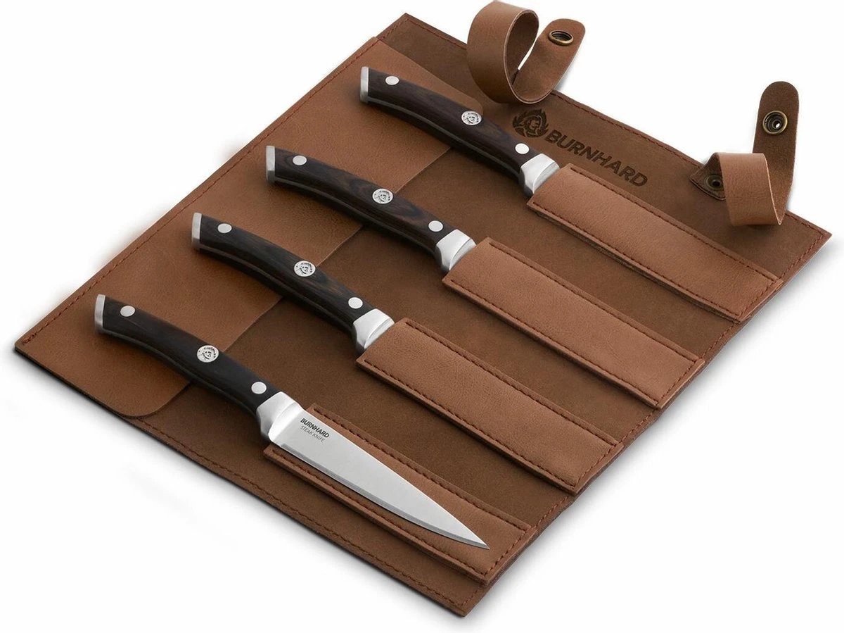 Burnhard Couteau Avec Manche En Bois Pakka Couteaux à Steak 4 Pièces 3 Burnhard Couteau Avec Manche En Bois Pakka Couteaux à Steak 4 Pièces