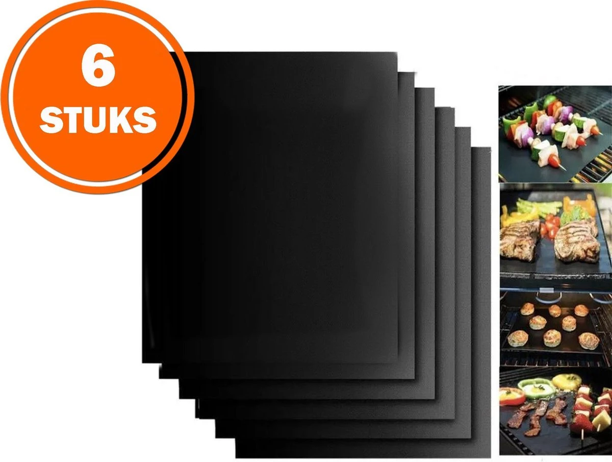 Tapis De BBQ - 6 Pièces - Résistant à La Chaleur - Réutilisable - BBQ - Tapis De Cuisson - Cuisine - Tapis De Four 3 Tapis De BBQ - 6 Pièces - Résistant à La Chaleur - Réutilisable - BBQ - Tapis De Cuisson - Cuisine - Tapis De Four