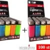 100 PCS Briquets - Marque Originale Unilite - Briquets Jetables De Couleur Néon Clair - Briquets De Haute Qualité