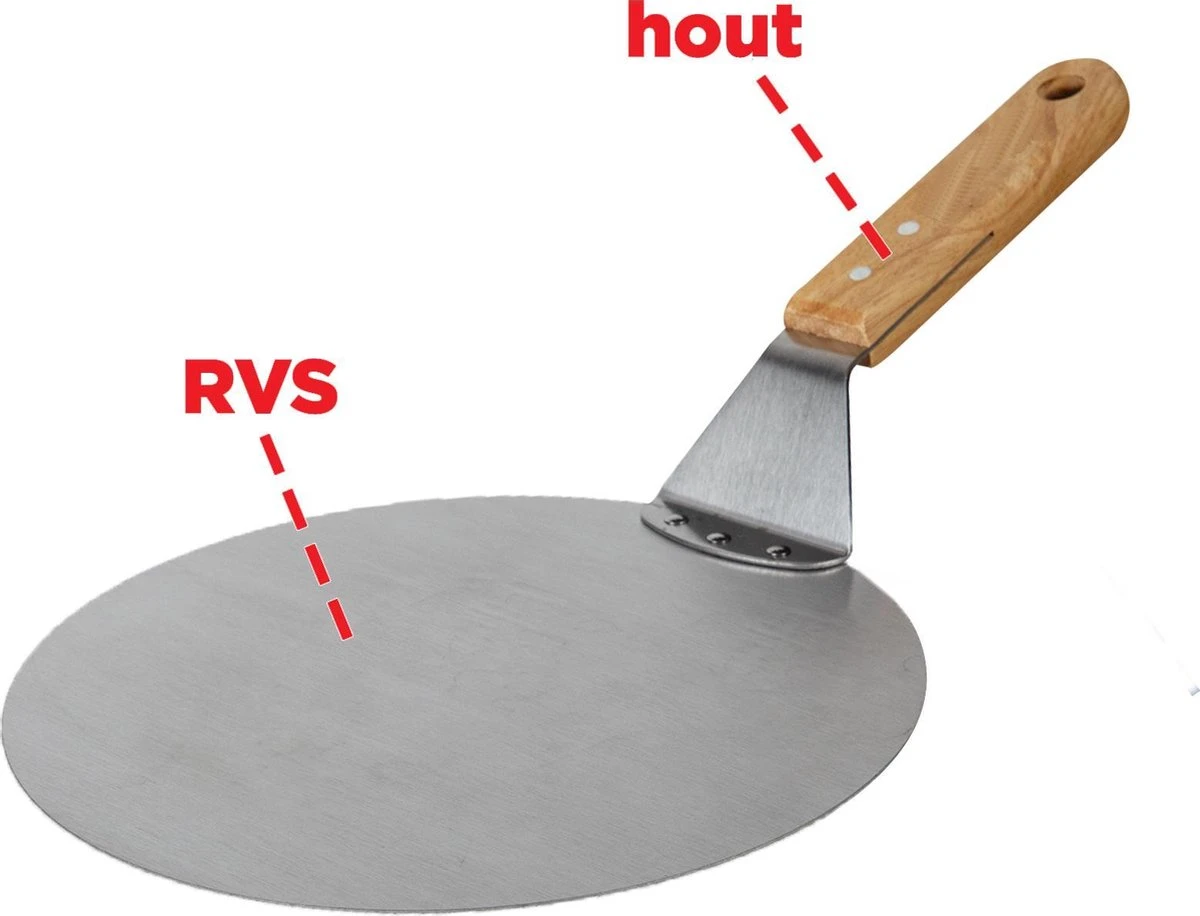 Nonna Pelle à Pizza Inox Ø25,5 - Spatule à Pizza Ronde Pour BBQ Ou Four Avec Manche En Bois - Longueur: 43 Cm 4 Nonna Pelle à Pizza Inox Ø25,5 - Spatule à Pizza Ronde Pour BBQ Ou Four Avec Manche En Bois - Longueur: 43 Cm – Image 2