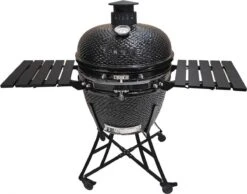 Evolve Advanced - Barbecue Kamado 24" / 61 CM / XXL - Accessoires Gratuits Inclus - Parois En Céramique - Forme D'oeuf - Chaleur Directe + Chaleur Indirecte - Ventilation Professionnelle - Thermomètre Intelligent