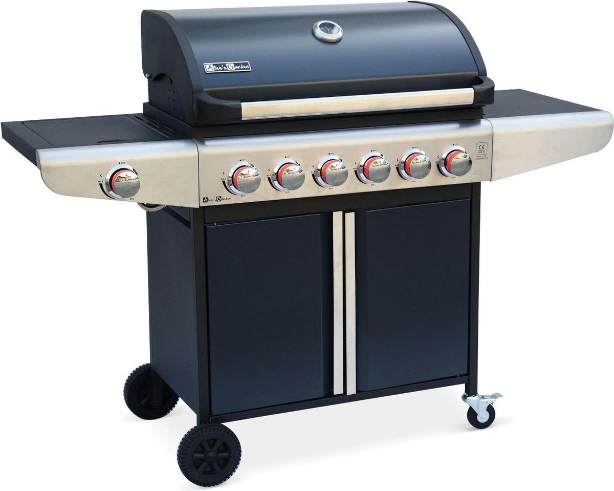 Barbecue à Gaz Bazin 6 Anthracite 6 Brûleurs 1 Brûleur Latéral Avec Panneaux Latéraux Et Thermomètre - Raccordement Gaz G1 2 F15-21 Inclus. 3 Barbecue à Gaz Bazin 6 Anthracite 6 Brûleurs 1 Brûleur Latéral Avec Panneaux Latéraux Et Thermomètre - Raccordement Gaz G1 2 F15-21 Inclus.