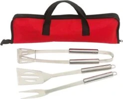 Ensemble D'outils Pour Barbecue Avec Sac De Transport - Acier Inoxydable - 4 Pièces - Spatule Pour BBQ / Fourchette à Viande / Pinces