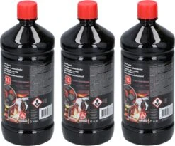 3x Fluide D'éclairage Pour Barbecue / Barbecue Dans Une Bouteille De 1 Litre - Fluide Carburant - Fluide D'éclairage Pour éclairage De BBQ - Fournitures D'accessoires Pour Barbecue