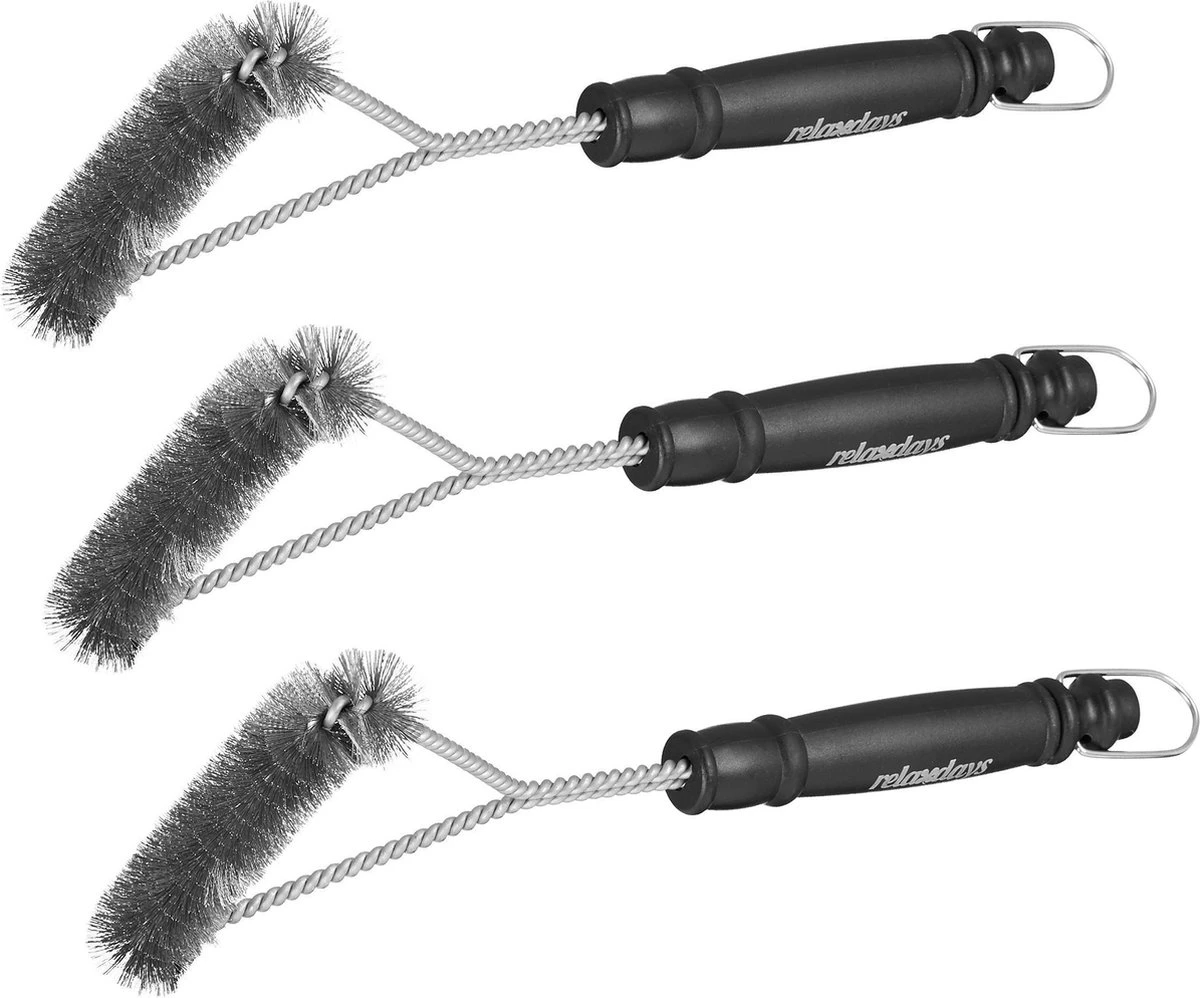 Relaxdays 3x Bbq Brush Triangle - Brosse Métallique - Brosse Métallique Brosse De Nettoyage Barbecue 3 Relaxdays 3x Bbq Brush Triangle - Brosse Métallique - Brosse Métallique Brosse De Nettoyage Barbecue