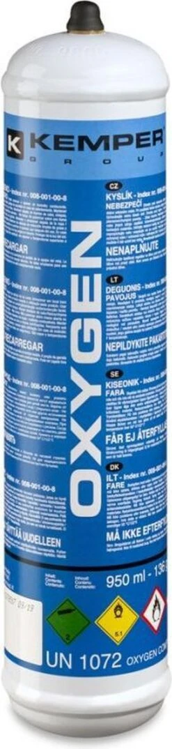 Bouteille D'oxygène Jetable / Bouteille De Gaz M10 X 1 - Pour Poste à Souder Walkover 110 Bar - 571 Kemper