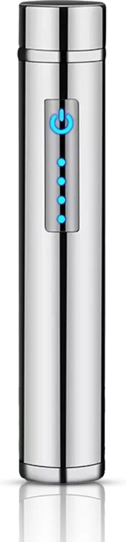 Briquet électronique - Plasma USB - Briquet Storm - Taille Compacte - Rechargeable - Couleur Argent
